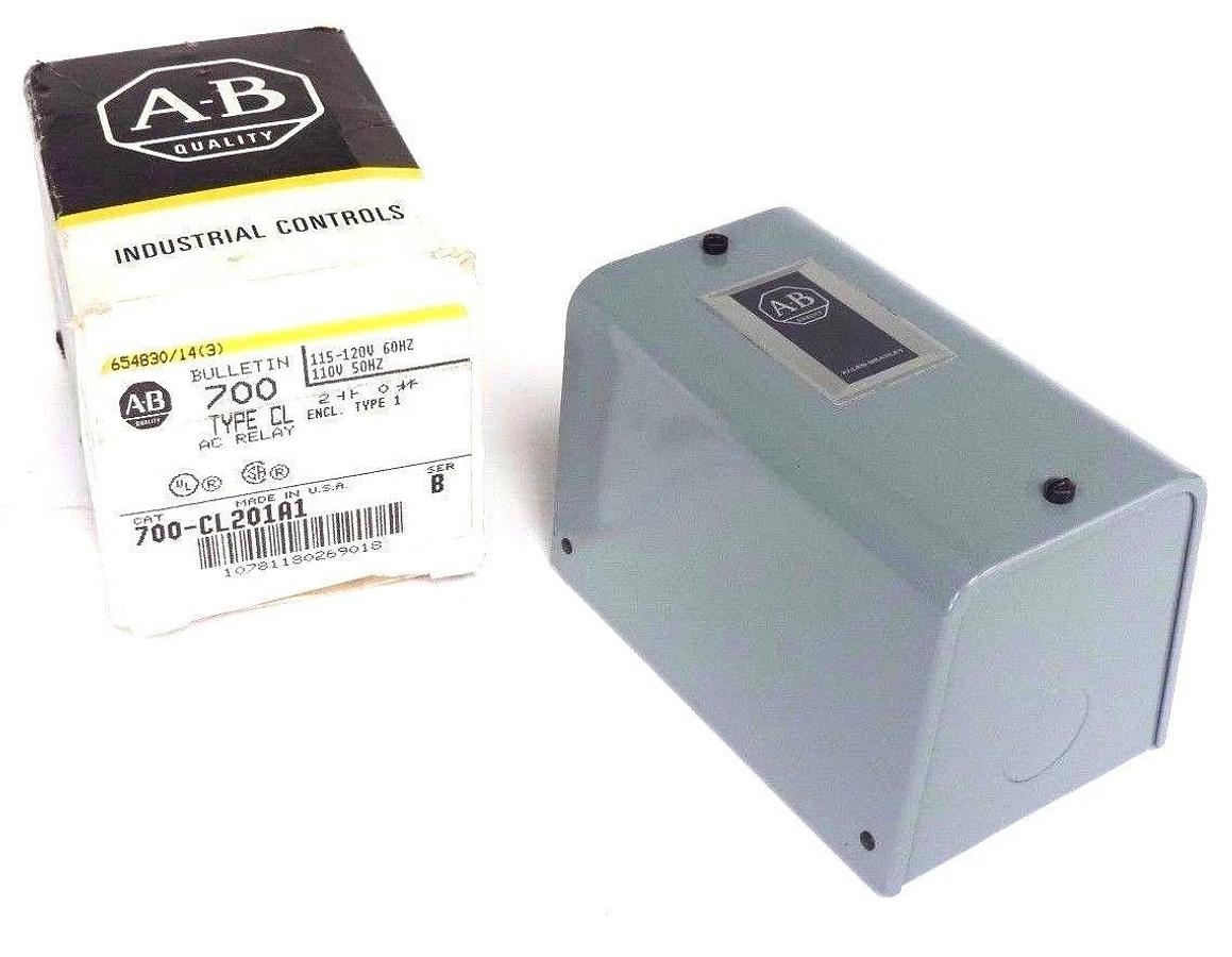 NIB ALLEN BRADLEY 700-CL201A1 CONTROL RELAY SER B W/ ENCLOSURE 700CL201A1