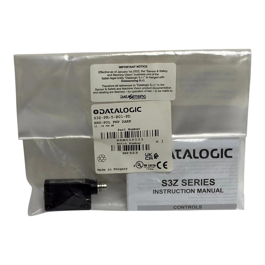 Datalogic S3Z-PR-5-B01-PD Photoelectric Sensor Switch 95B010111 New
