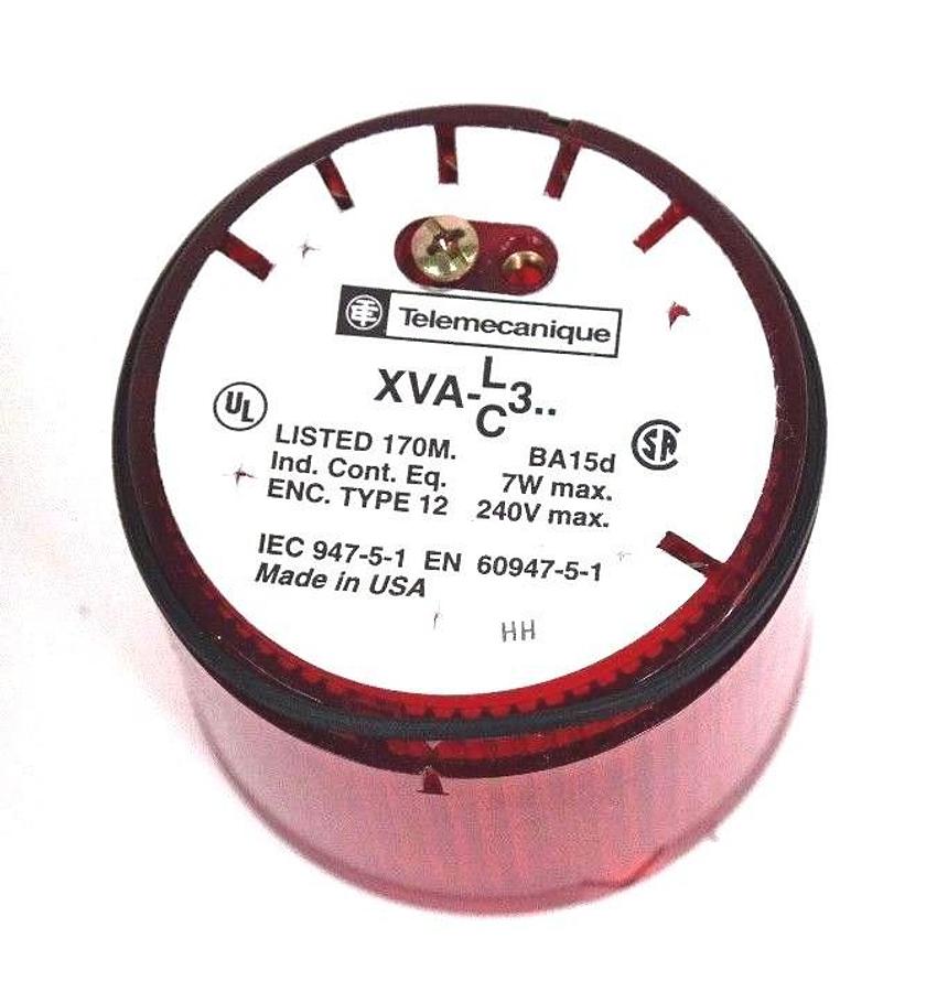 Used NIB TELEMECANIQUE XVAC341 STACK LIGHT STEADY RED LENS