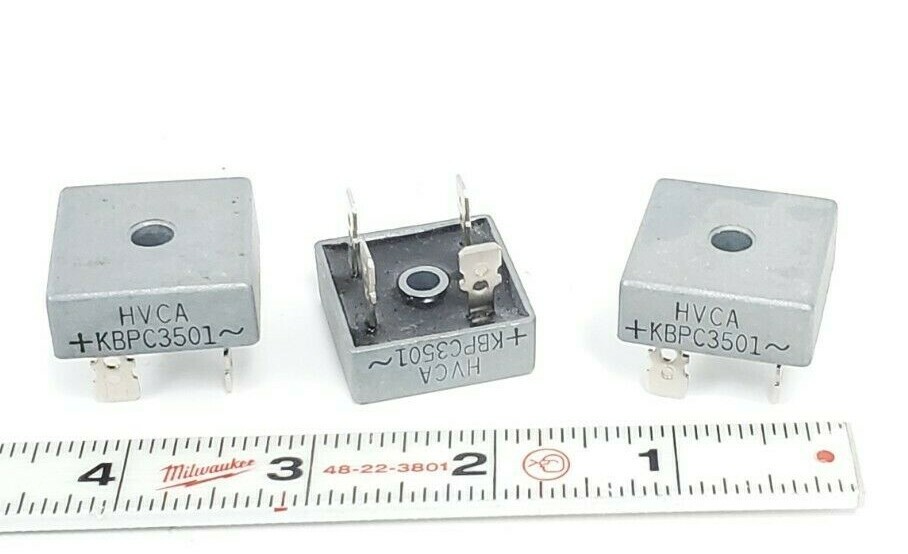 Used LOT OF 3 SOLID STATE HVCA KBPC3501 BRIDGE RECTIFIERS