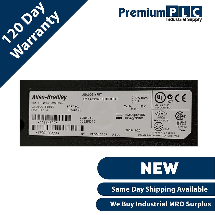 Used NEW ALLEN BRADLEY 1756-IF8 /A ControlLogix 8PT ANALOG INPUT MODULE 1756IF8