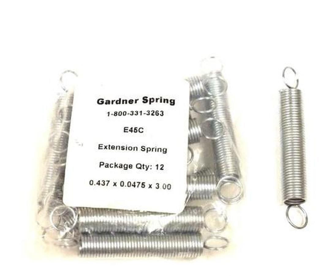 Used LOT OF 12 NEW GARDNER E45C EXTENSION SPRINGS 0.437 X 0.0475 X 3.00