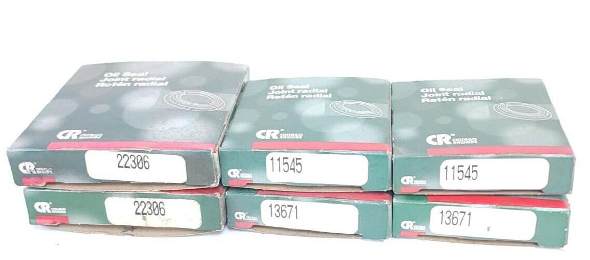 Used LOT OF 6 NIB CHICAGO RAWHIDE OIL SEALS 22306, 11545, 13671