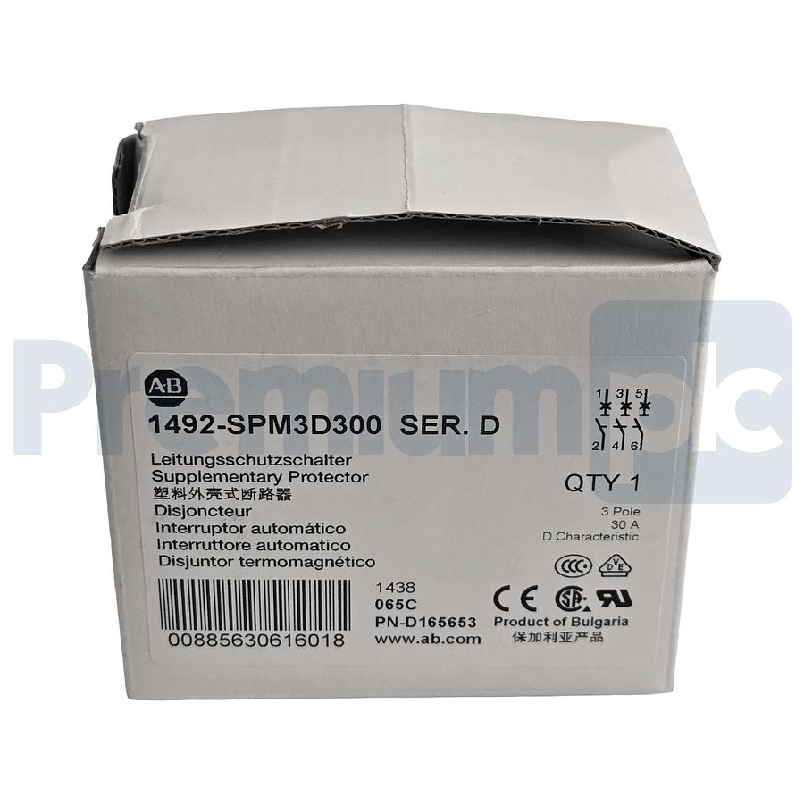 Used Allen-Bradley 1492-SPM3D300 /D Supplementary Protector 30A 3P Circuit Breaker