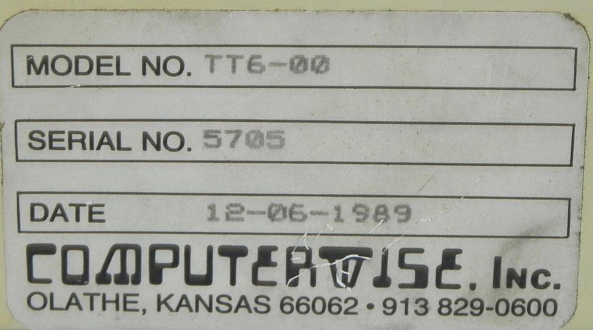 Refurbished COMPUTERWISE TT6-00 TERMINAL TRANSTERM 6 SERIAL NO. 5705 (REPAIRED) TT600
