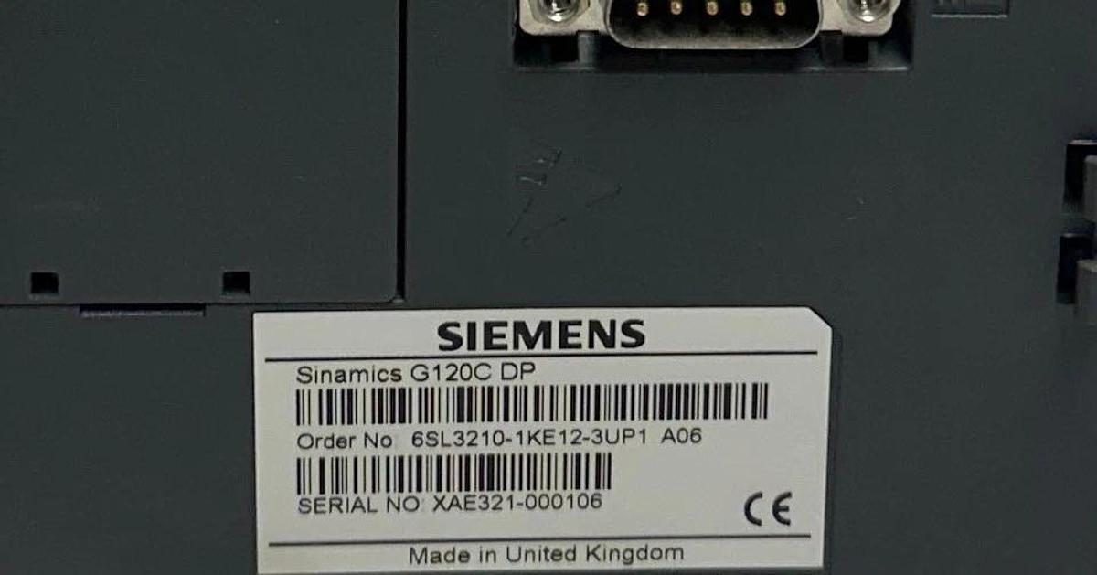 SIEMENS 6SL3210-1KE12-3UP1 / 6SL32101KE123UP1 SINAMICS G120C DP DRIVE 1HP NSMP