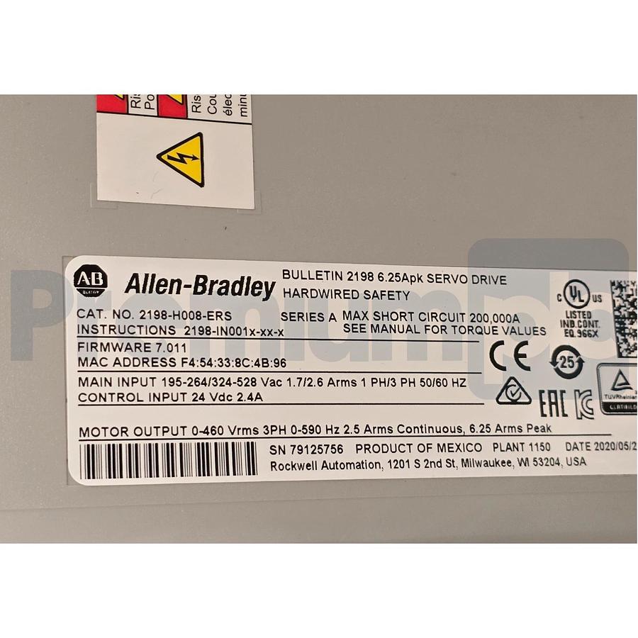 Allen-Bradley 2198-H008-ERS /A Kinetix 5500 Servo Drive 1.6kW 1/3PH 195-528V NEW 884951282797