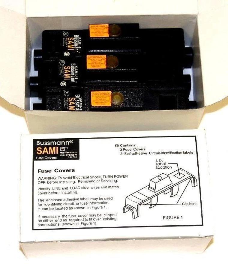 Used LOT OF 2 NEW BUSSMANN SAMI-1I FUSE COVERS (2 BOXES OF 3)