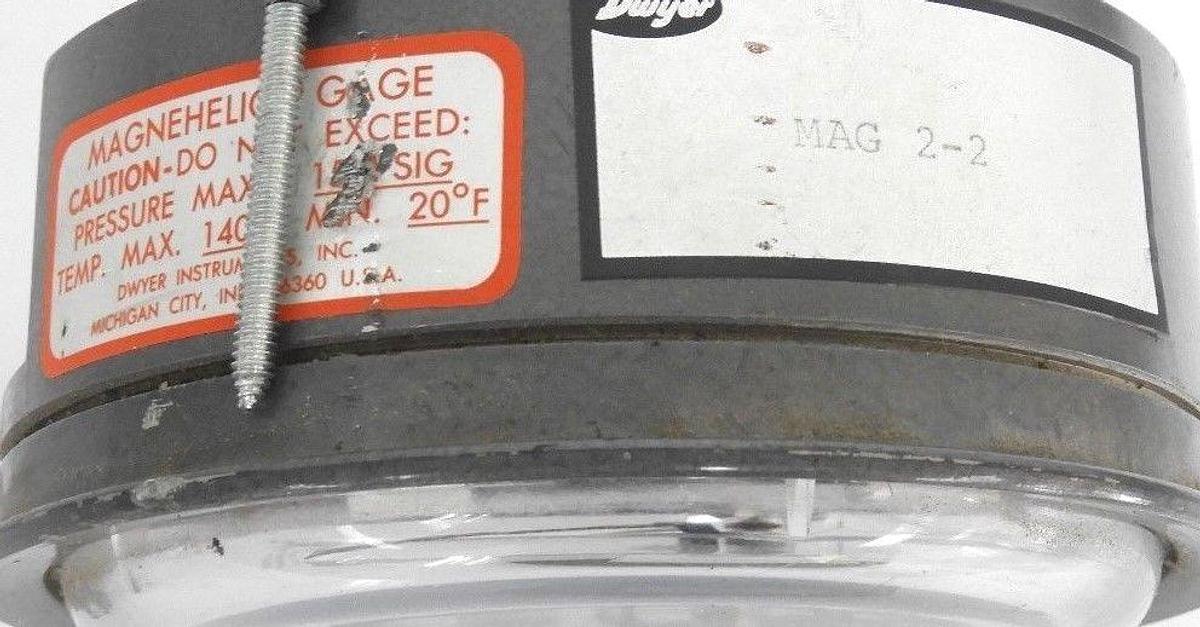 Used LOT OF 2 DWYER 12-166982-00 PRESSURE GAUGES X 1000 CFM, 1216698200
