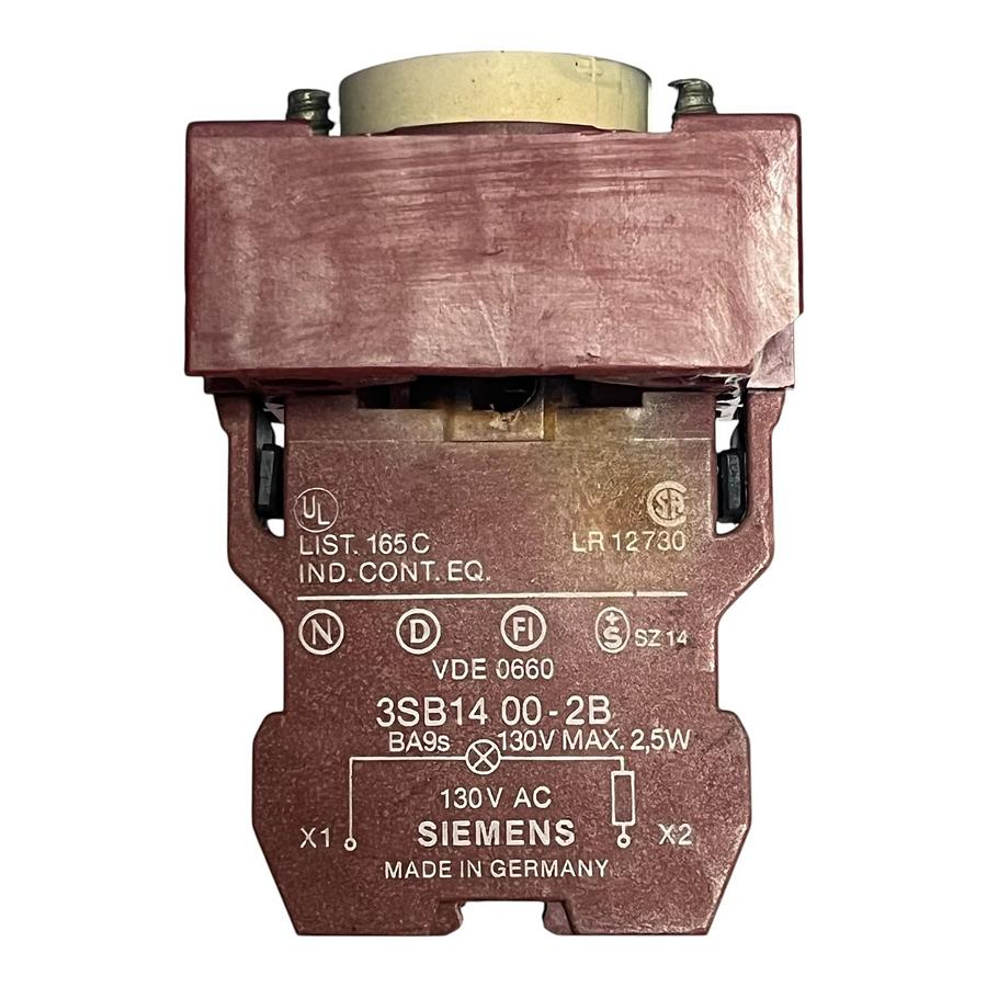 Used Siemens HOA Control Station Hand-Off-Auto w/ Red Pilot Light 3SB1400 Blocks