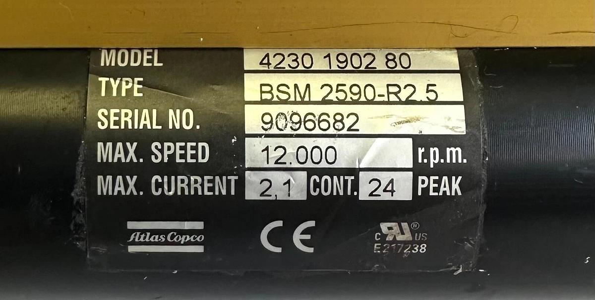 Used ATLAS COPCO 4230 1902 80 / BSM 2590-R2.5 ELECTRIC NUTRUNNER QMX50-9RT QXT 50-100