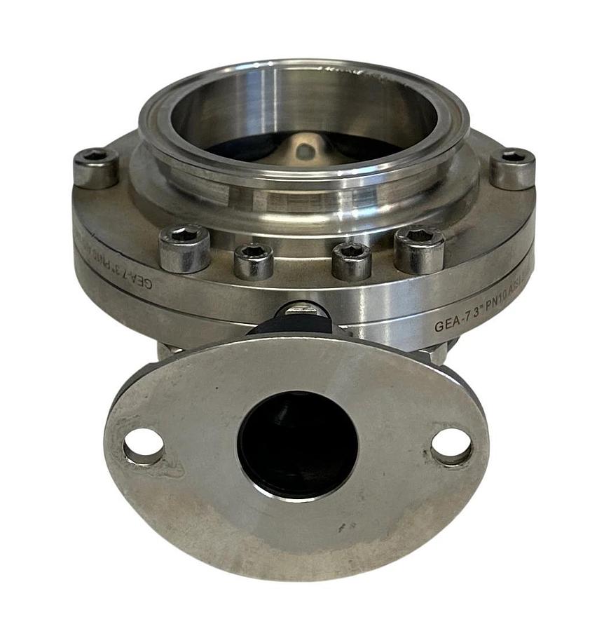 Used GEA GEA-7 3'' PN10 AISI 316L 788 FLANGE BUTTERFLY VALVE DN25-100 1''-4'' OD USNP