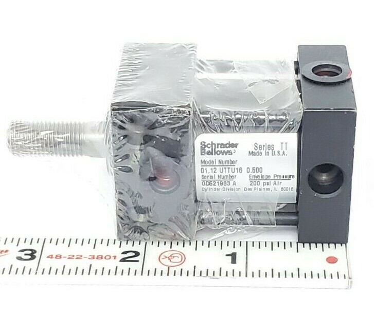 Used NEW SCHRADER BELLOWS 01.12 UTTU16 0.500 PNEUMATIC CYLINDER, SERIES TT, 200PSI