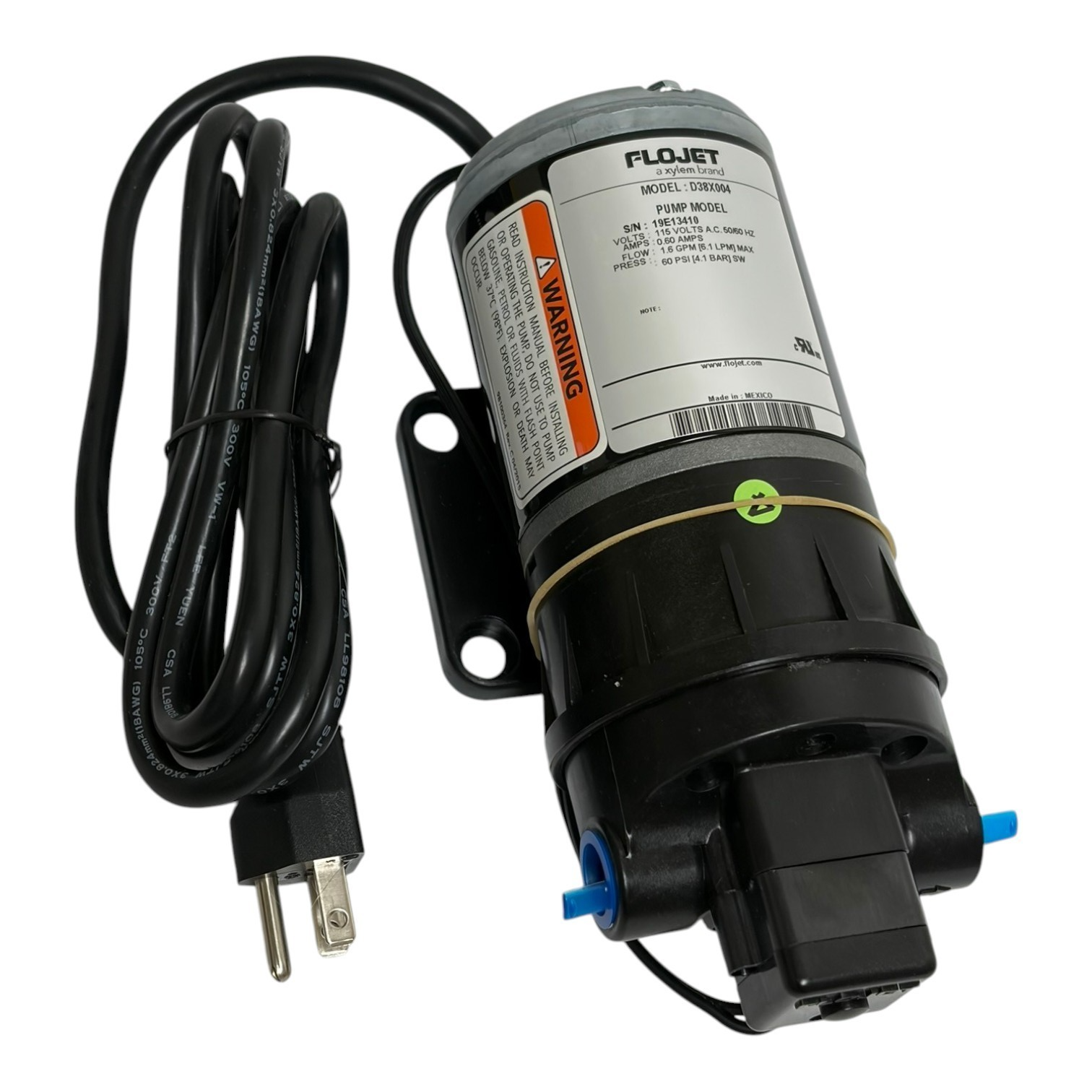 Used Flojet D38X004 Duplex II Diaphragm Demand Pump 115V 1.6 GPM 60 PSI New