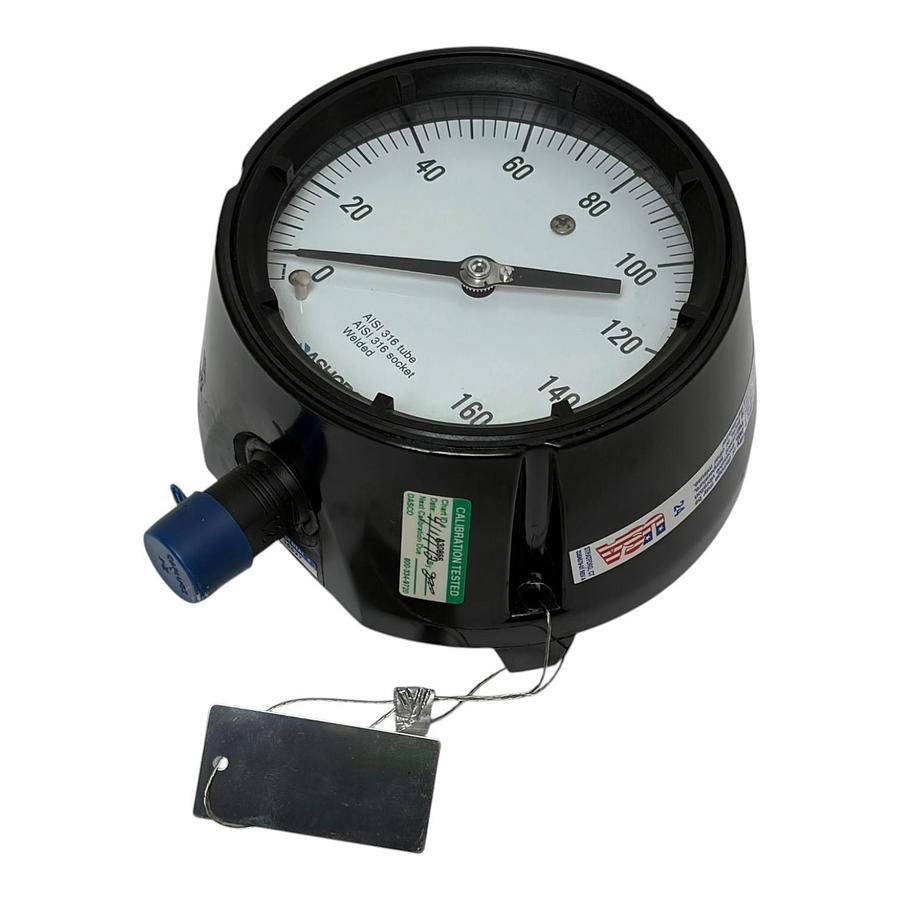 Used Ashcroft 45-1279-SS-04L-160# Duragauge 4.5" Pressure Gauge 160 PSI New Surplus