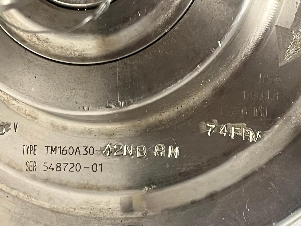 Used Van Der Graaf TM160A30-42NB RH Drum Motor | 480V 3PH 6.5" Dia Stainless Conveyor