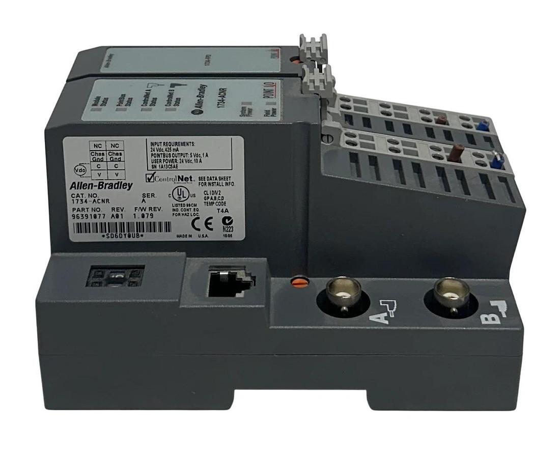 Used ALLEN BRADLEY 1734-ACNR /A POINT I/O NETWORK ADAPTER W/ 1734-FPD /B MODULE USNP