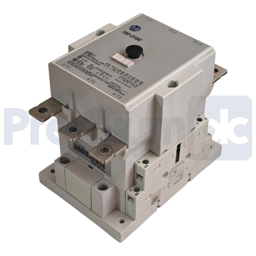 Used Allen Bradley 100-D180A11 /A 3-Pole IEC AC Contactor 180A, 220–240VAC coil USPI