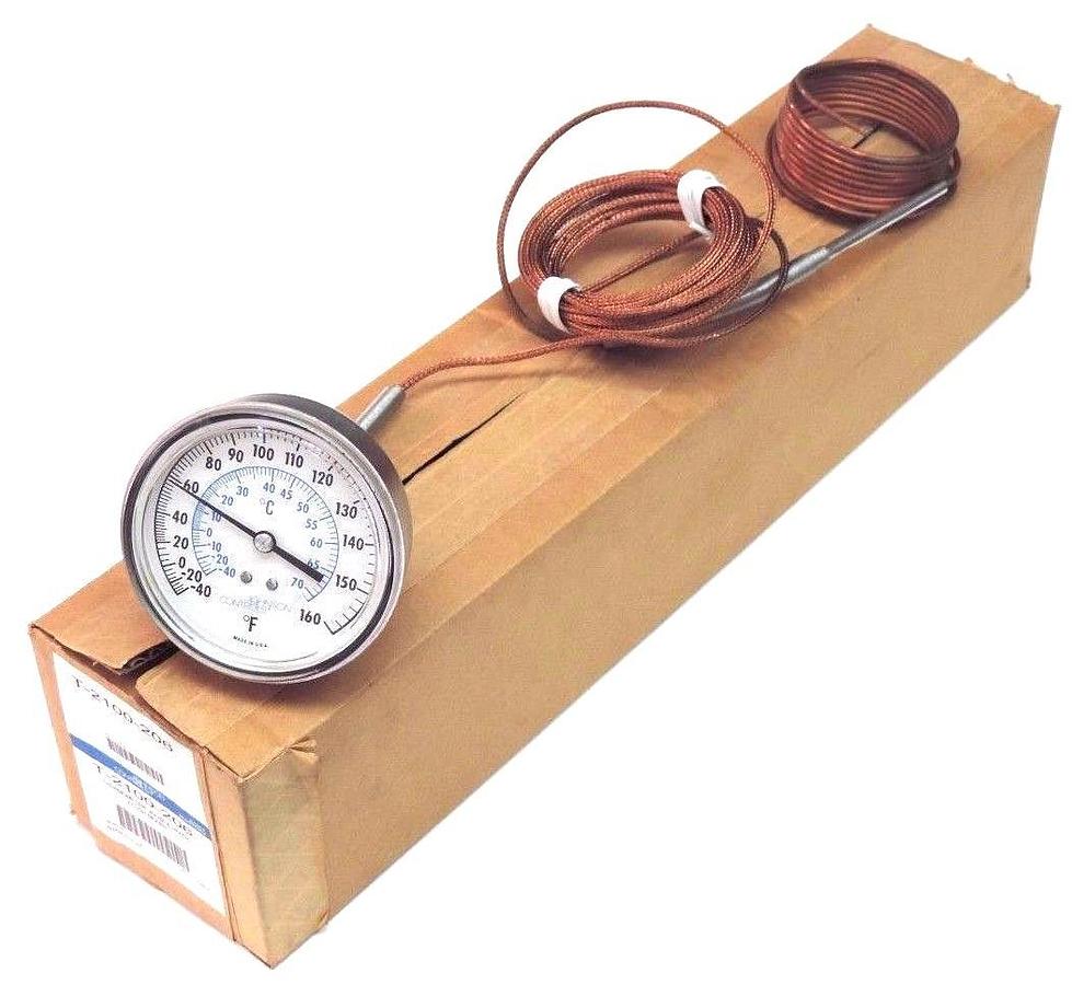 NIB JOHNSON CONTROLS T-2100-206 FLUSH MOUNT THERMOMETER, -40-160 DEG F T2100206
