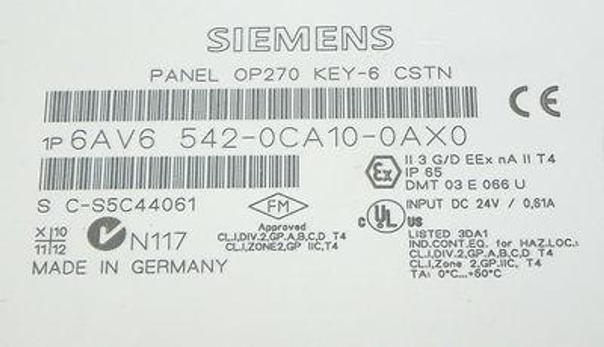 Used SIEMENS 6AV6 542-0CA10-0AX0 SIMATIC PANEL 6AV65420CA100AX0 USED