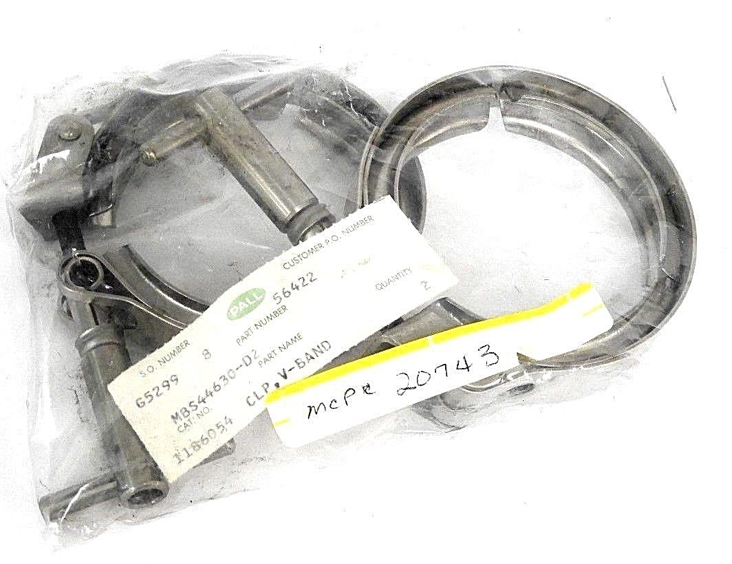 Used 2 NEW PALL MBS44630-D2 V-BAND COUPLING CLAMPS MBS44630D2