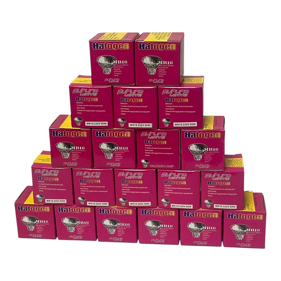 Lot of 20 Futura Lighting MR16 220V 50W Halogen Light Bulb  New Surplus In Box