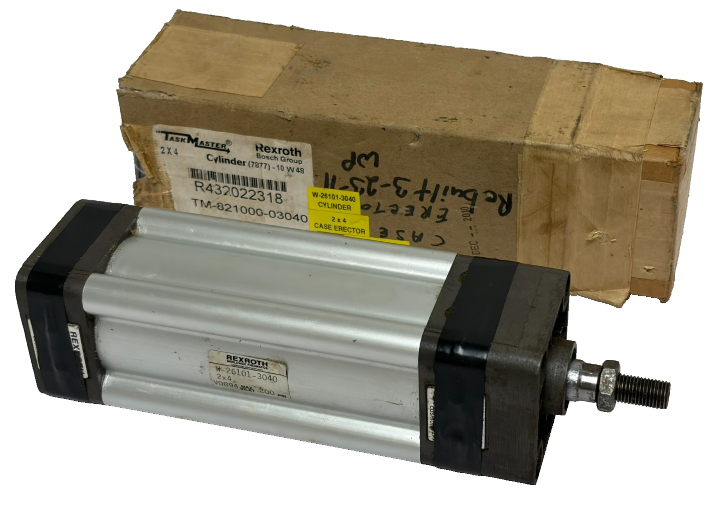 Used Rexroth TaskMaster 2x4 Pneumatic Cylinder R432022318 Case Erector Rebuilt