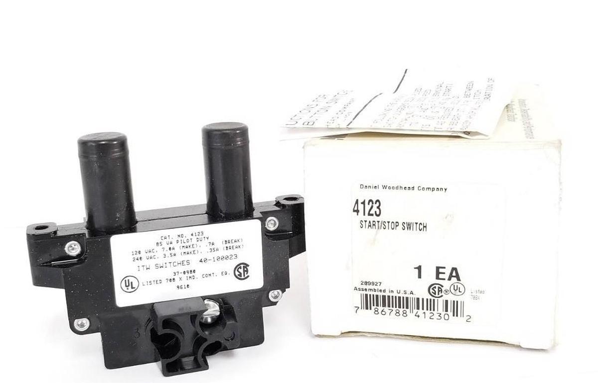 Used NIB WOODHEAD / ITW SWITCHES 4123 PUSHBUTTON SADDLE SWITCH 40-100023 37-0980