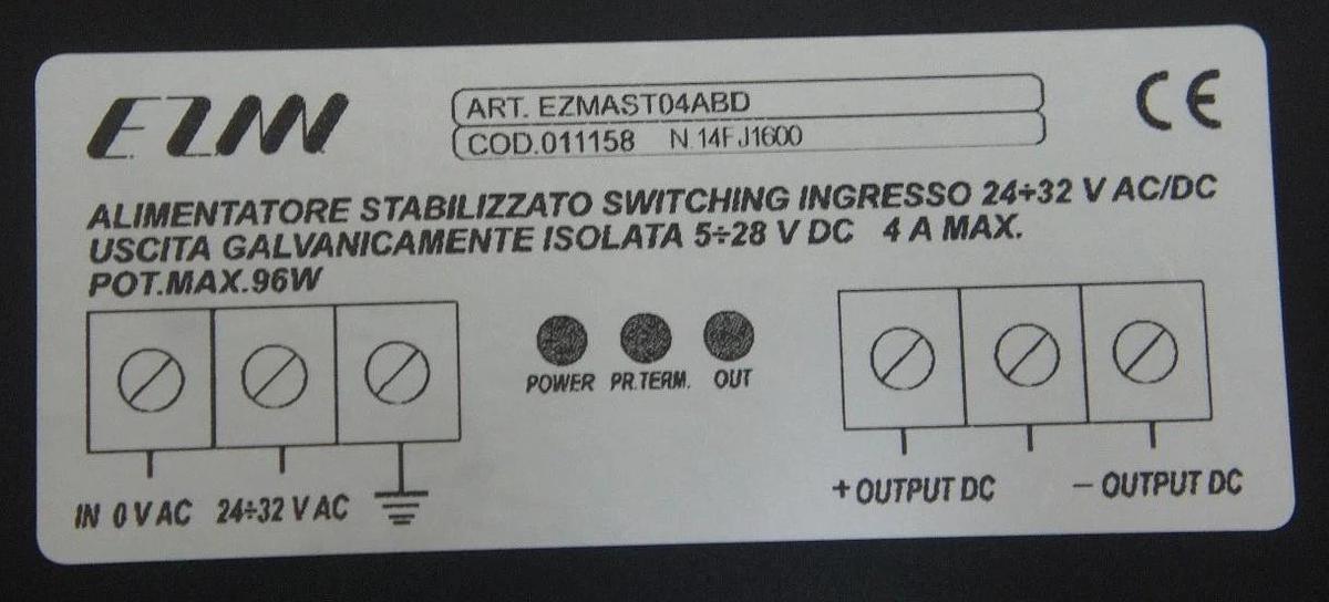 NEW EZM COD.011158 POWER SUPPLY N.14FJ1600 ART.EZMAST04ABD ME002000601