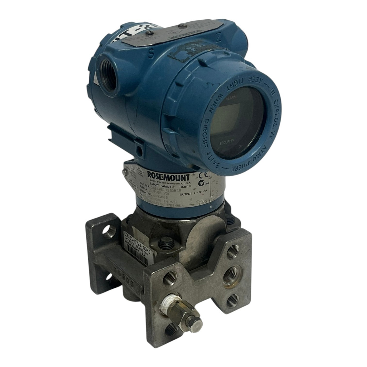 Used Rosemount 3051CD3A03A1AH2B7E5M5L4 Coplanar Differential Pressure Transmitter