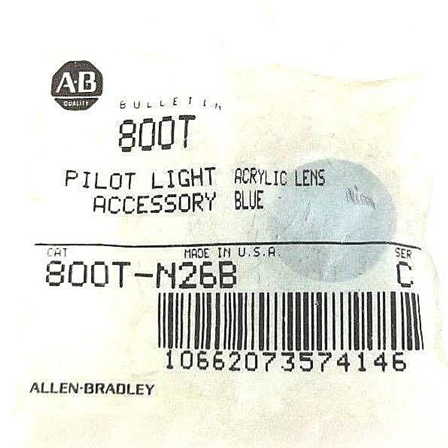 Used NIB ALLEN BRADLEY 800T-N26B SER. C PILOT LIGHT BLUE ACRYLIC LENS 800TN26B