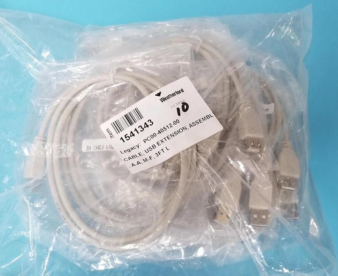 LOT OF 119 NEW WEATHERFORD 1541343 3FT USB2.0 A-MALE TO A-FEMALE ADAPTER CABLES
