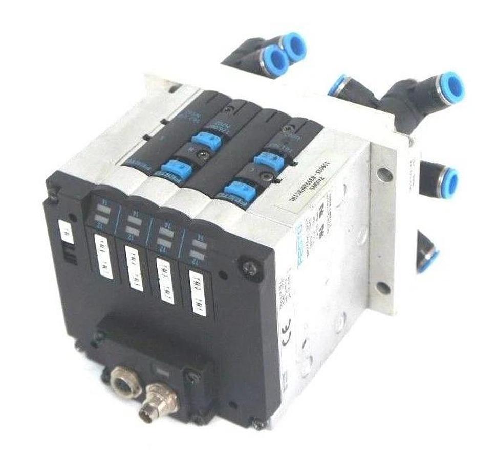 Used FESTO CPV-14-VI VALVE BLOCK CPV14-GE-FB-4, CPV14-P4-1/8-B, 161362