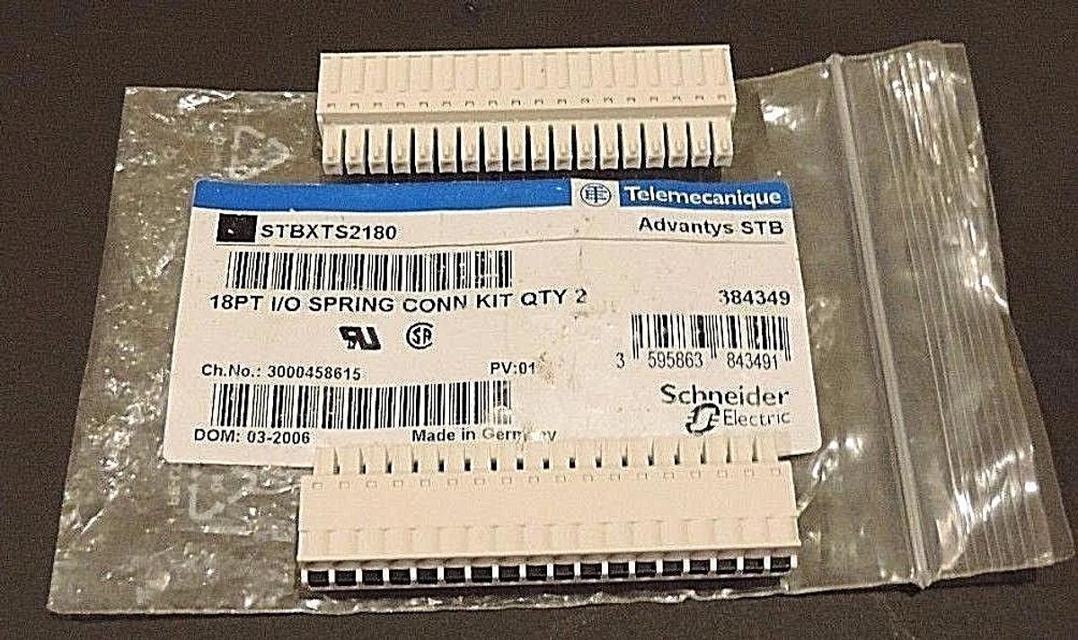 Used NEW TELEMECANIQUE STBXTS2180 18PT I/O SPRING CONN KIT ADVANTYS STB