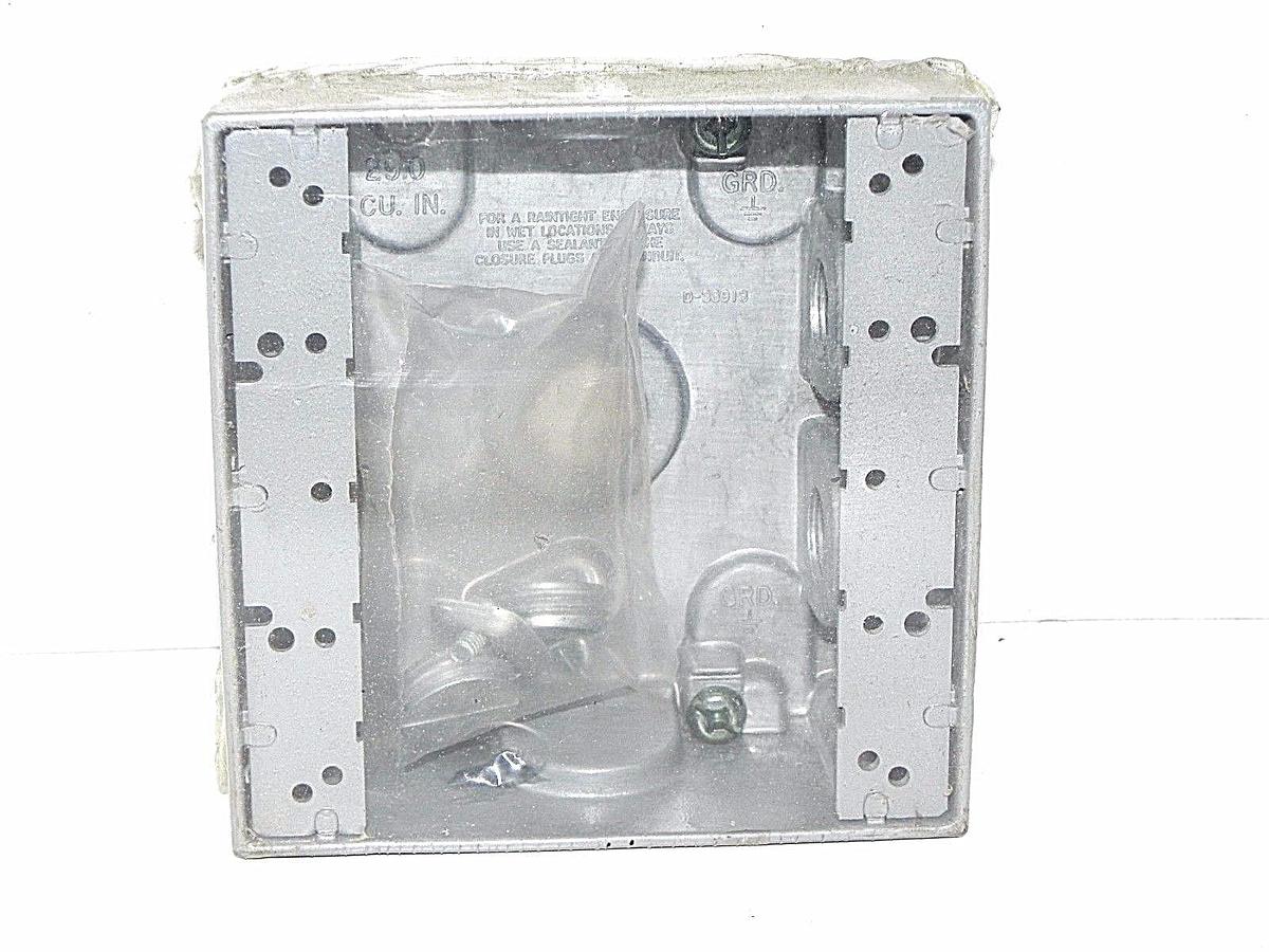 Used NEW BELL OUTDOOR 5337-0 HUBBELL ELECTRIC BOX 4-1/4'' BY 4-1/2''