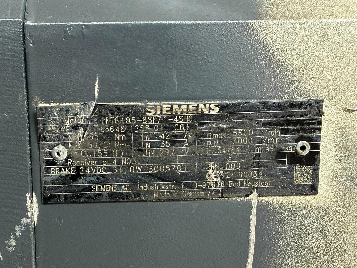 Refurbished Siemens Simotics 1FT6105-8SF71-4SH0 AC Servo Motor 5600 RPM 65 Nm
