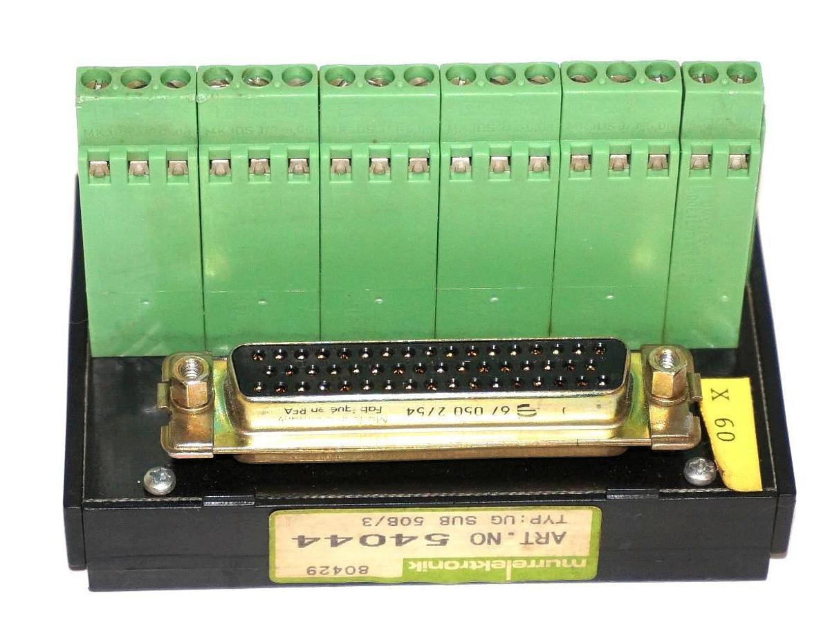 Used MURR ELEKTRONIK UG-SUB-50B/3 SIGNAL TRANSFER CONNECTOR ART. NO: 54044
