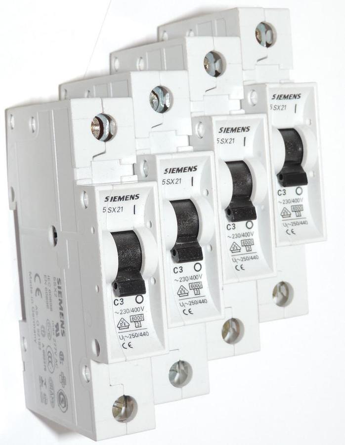 Used LOT OF 4 SIEMENS 5SX2 C3 CIRCUIT BREAKER 5SX2C3
