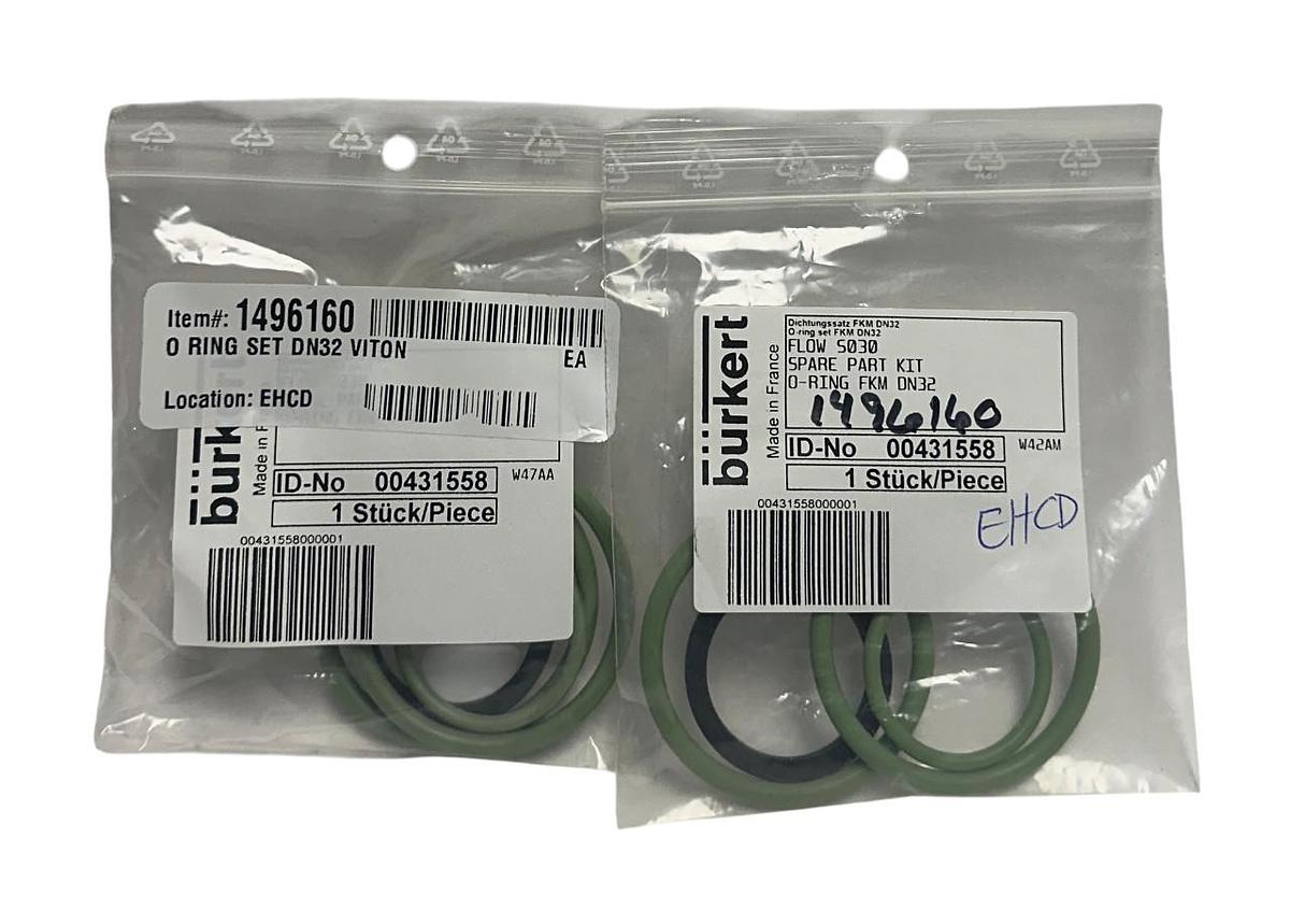 Used 2 BURKERT 00431558 / 431558 FLOW S030 SPARE PART KITS O-RING FKM DN32 OEM NSMP