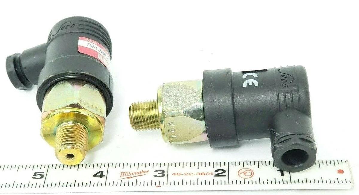 LOT OF 2 NEW NUMATICS PS180BAN02 PRESS. SWITCHES 4-20 PSI 1/4"NPT, DATE: 0A7