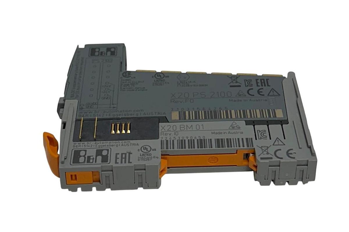 Used B&R X20 PS 2100 / X20PS2100 POWER SUPPLY MODULE X20 SERIES X20BM01 BASE USNP
