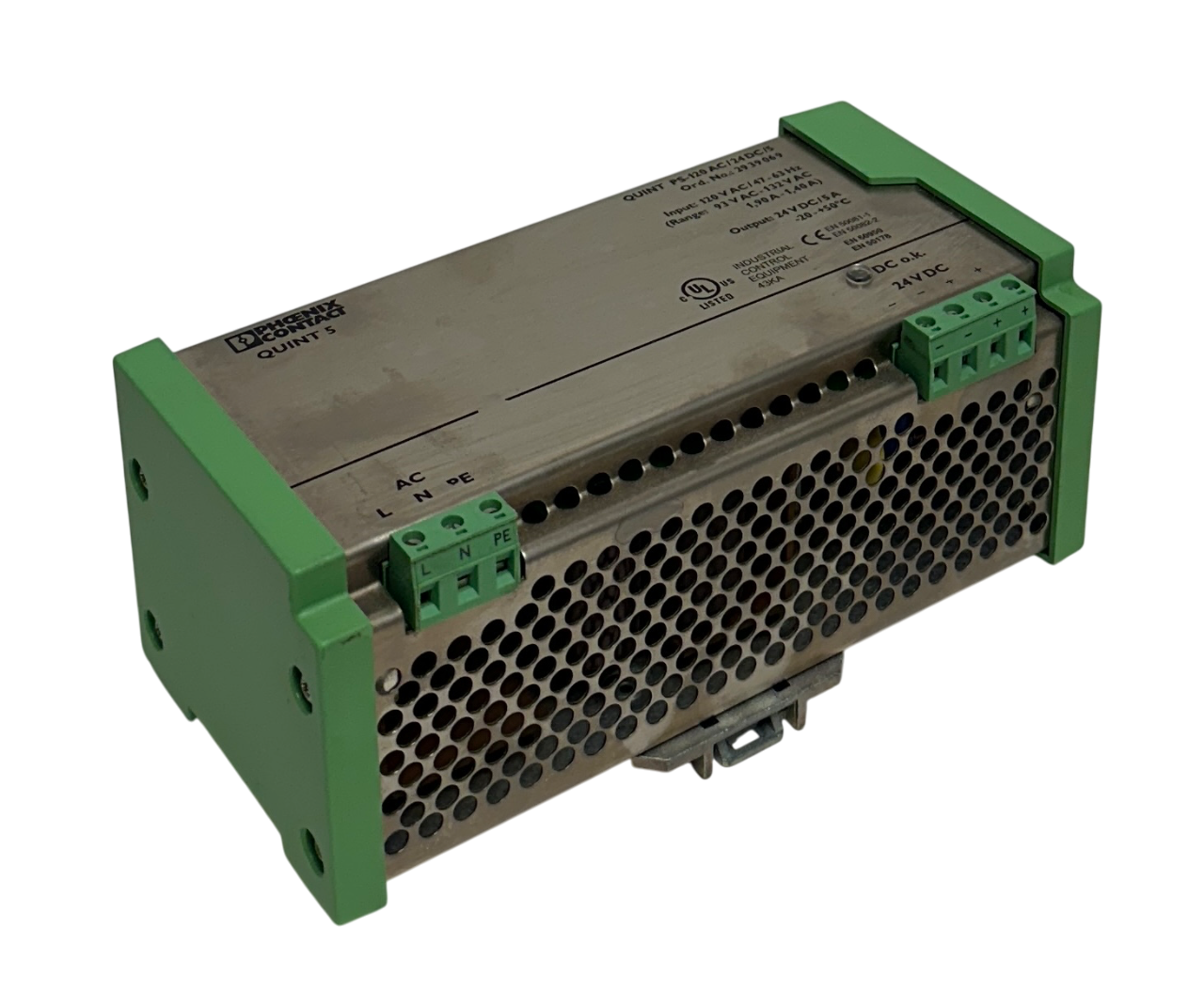 Used PHOENIX CONTACT QUINT PS-120AC/24DC/5 / 2939069 POWER SUPPLY 78-103-4300 USNP