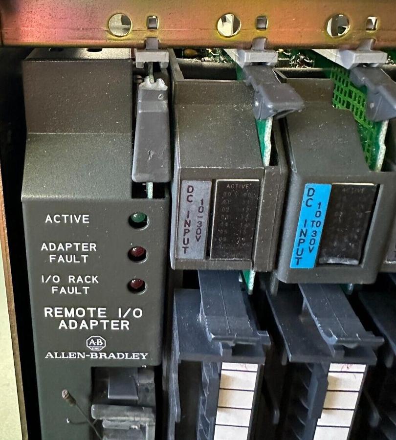 Used ALLEN BRADLEY 1771-A4B SER B 16-SLOT I/O CHASIS W/ MODULES