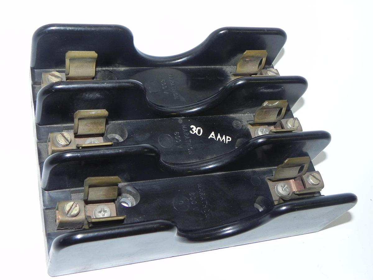 Used MARATHON 6F30A3B FUSE BLOCK 30AMP 3POLE 600VAC