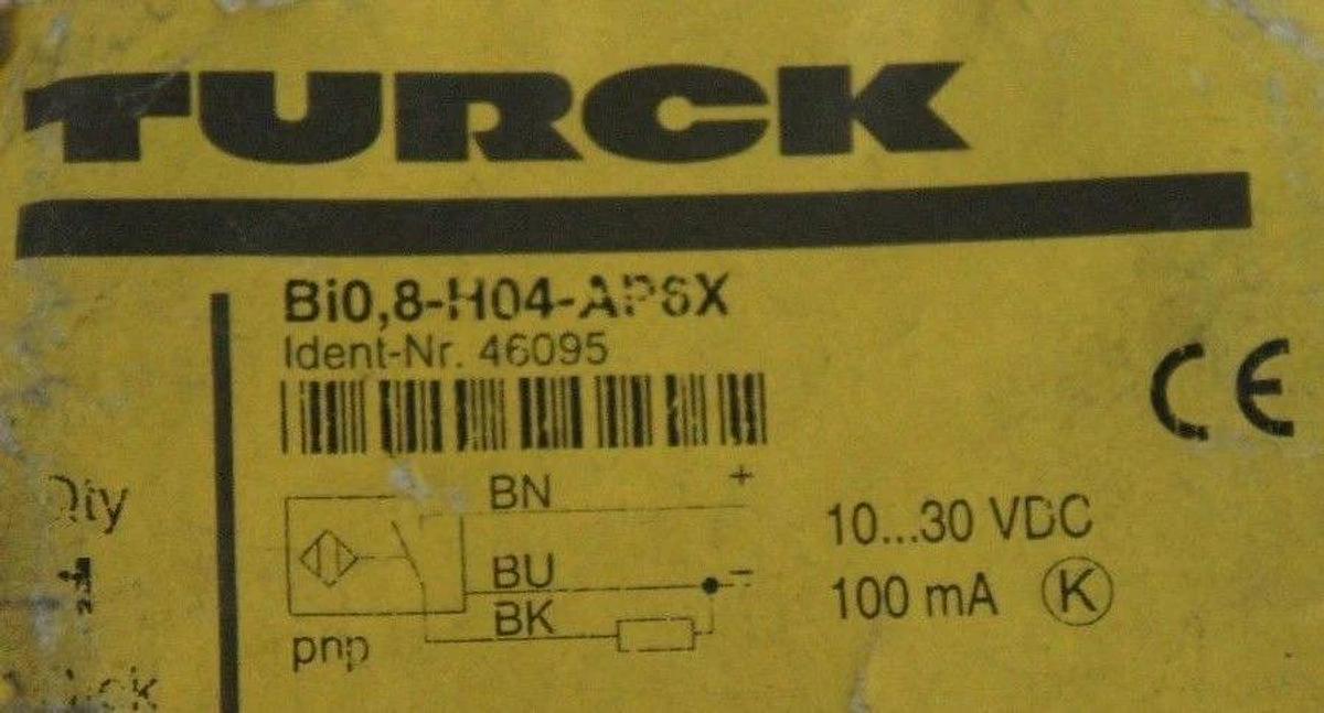 Used NIB TURCK Bi0,8-H04-AP6X PROXIMITY SENSOR 10-30 VDC 100mA IDENT-NR 46095