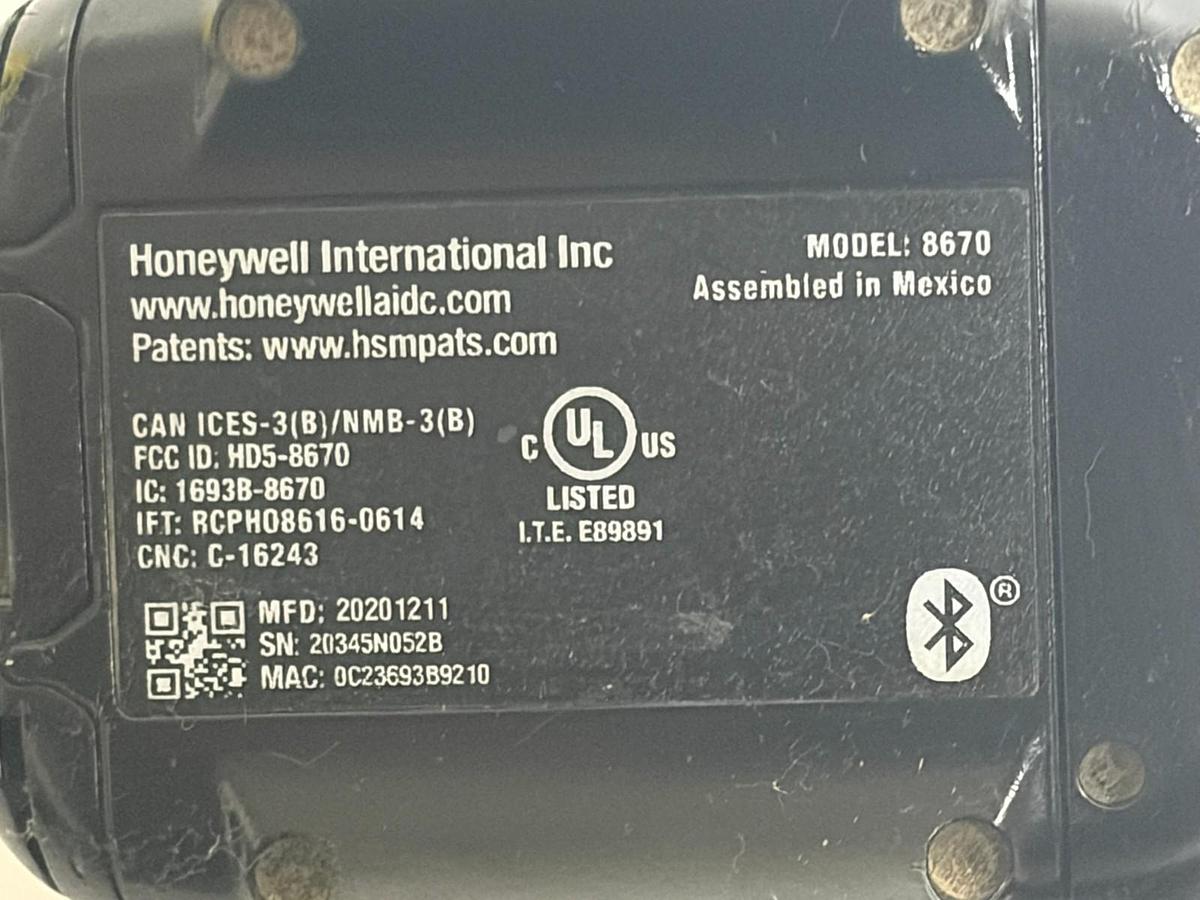 Used Honeywell 8670 Wireless Ring Scanner Bluetooth Wearable 2D Barcode Scanner