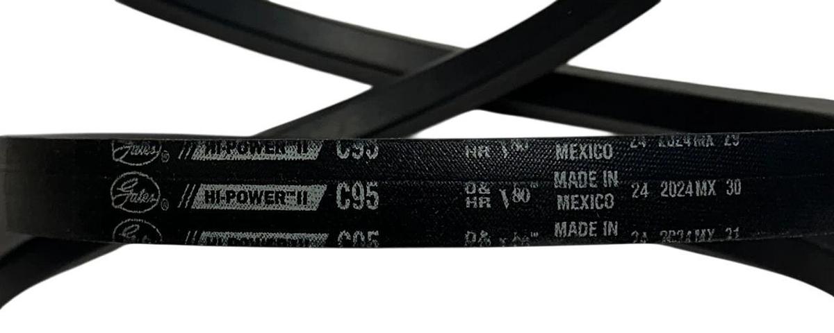 Used GATES 9004-2095 / C95 HI-POWER II V-Belt V80 Series 99'' TOTAL LENGTH QTY NSNP
