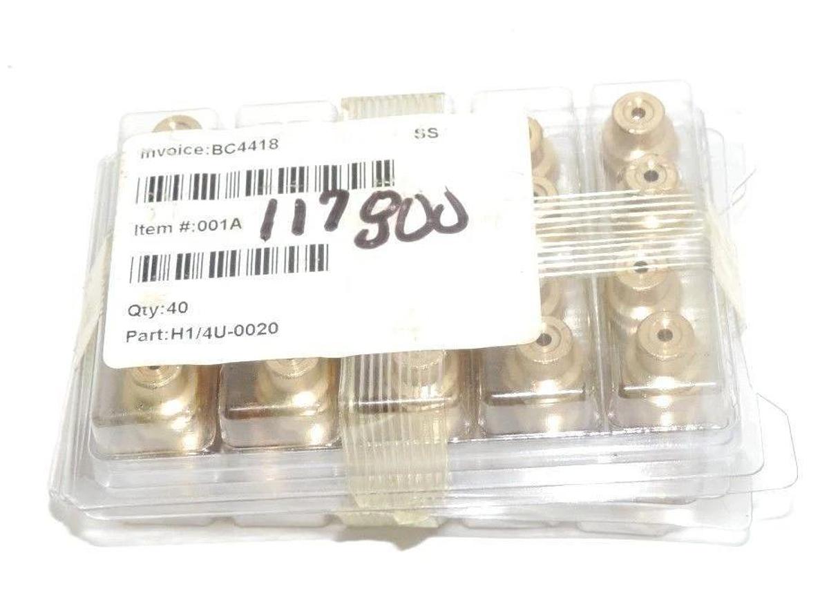 Used LOT OF 40 NEW SPRAYING SYSTEMS CO. H1/4U-0020 BRASS NOZZLE TIPS H1/4U 0020