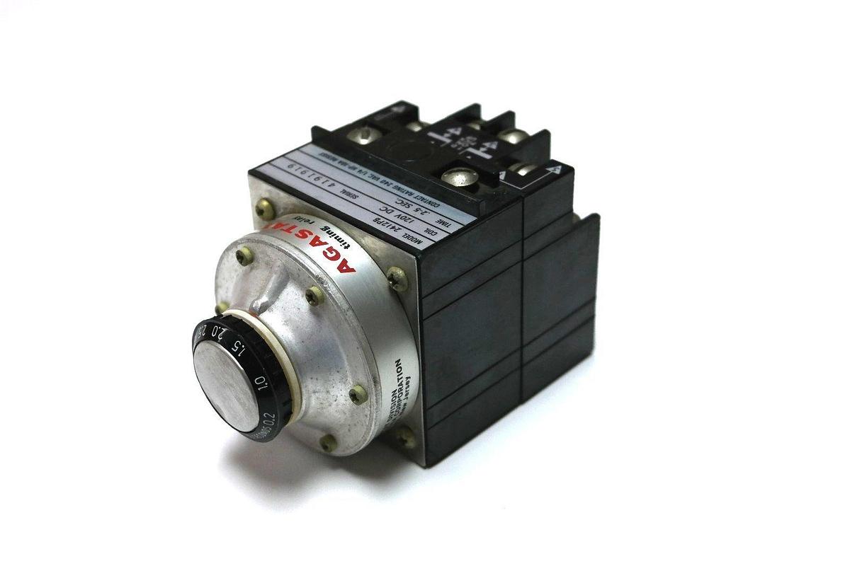 Used AGASTAT 2412PB TIME DELAY RELAY .2-5 SECONDS 120VDC