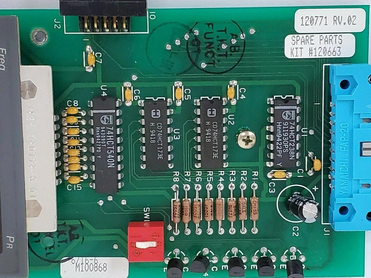 Used ALLEN BRADLEY 120771 REV. 02 DRIVE INTERFACE BOARD 120663 W/ 135508-7 CABLE